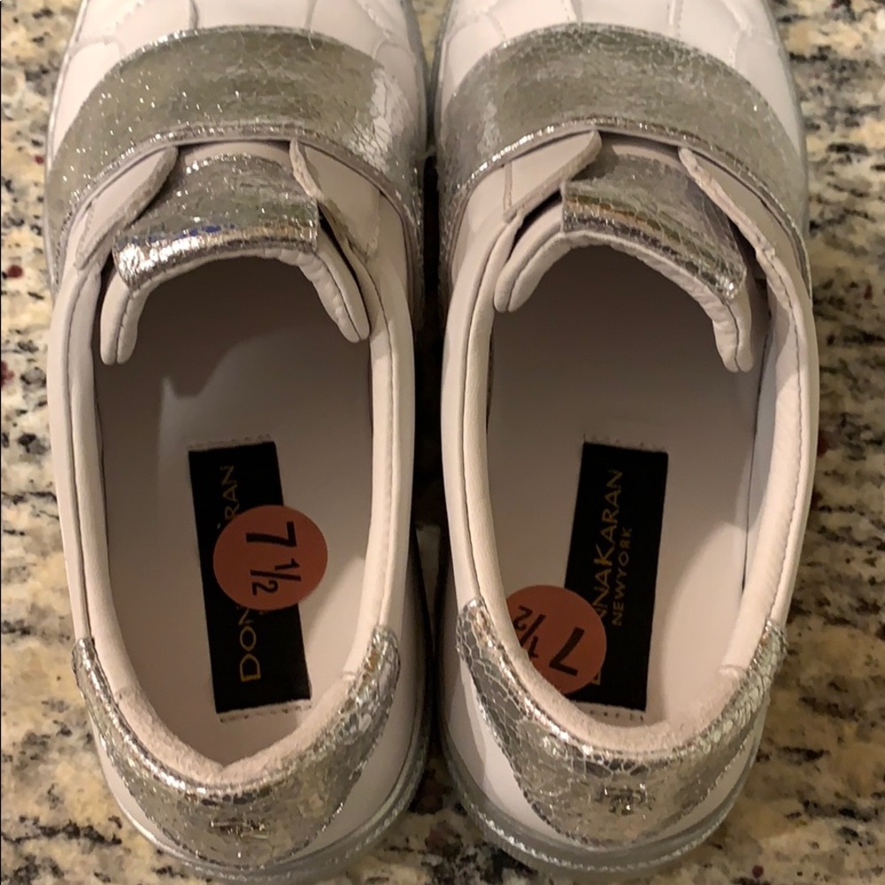 Donna Karan Metallic Pull-On Sneakers - Picture 7 of 8